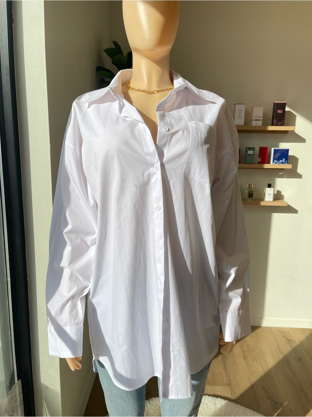 Fashion Nova Men's White Long-Sleeve Button-Up Shirt